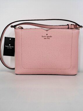 Kate Spade Harlow Crossbody Bag Rose Smoke Pebbled Leather